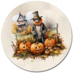  Nyomtatott fa tábla koszorú közép - Madárijesztő tökökkel 11, 8 - kosarbolt