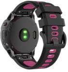 GIGAPACK GP-149184 Garmin Fenix 7S Solar / Fenix 7S Sapphire / Fenix 7S Pro Solar fekete/rózsaszín szilikon óraszíj (GP-149184)