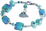 Lampglas Bájos karkötő Turquoise Delight tiszta ezüsttel a Lampglas BCU69 gyöngyökben