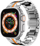 4wrist Acél óraszíj Iron Man Apple Watch-hoz 42/44/45/49 mm - Silver/Orange