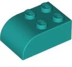 LEGO® 6215c39 - LEGO sötét türkiz kocka 2 x 3 méretű íves tetővel (6215c39)