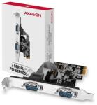 AXAGON Bővítő kártya PCI-E x1 Axagon 2x DB9 Serial + LP hátlap (PCEA-S2N)