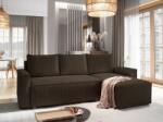  Canapea colt extensibila SMART COSARO maro inchis, cu colt bilateral + 2 perne CADOU