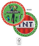 Minecraft Green papírtányér 8 db-os 23 cm FSC - lord