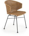 Halmar Scaun stil boho, ratan sintetic si metal, latime 56 cm, maro