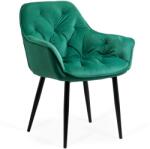  Scaun de dining din catifea verde BUC 257