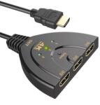 Detech Суич DeTech, HDMI - 3xHDMI (F), 4K, Черен - 17862
