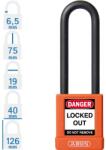 ABUS 74/40HB75 LOTO hosszúkengyelű munkavédelmi kizáró lakat - Narancssárga - 589850 (589850)