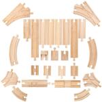Bigjigs Toys Set de șine din lemn din 25 de piese (DDBJT052) Trenulet
