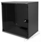 ASSMANN 19" 595x540x400 12U lapraszerelt üvegajtós fekete fali rack szekrény