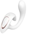 Satisfyer Vibrator Iepuras G for Goddess 1 Satisfyer, 12 Moduri Vibratii, Silicon, USB, Alb, 18.5 cm Vibrator