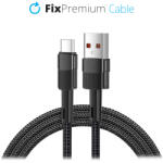 FixPremium - USB-C / USB Cable cu Fast Charging (1m), negru