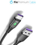 FixPremium - USB-C / USB Cable cu LED Indicator (1m), negru