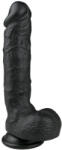 EasyToys - dildo cu ventuză și testicule - 22, 5 cm - negru (8718627526460) Dildo