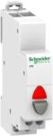 Schneider Electric ACTI9 iPB nyomógomb, 1NC, szürke, piros LED, 12-48VAC (A9E18039) (A9E18039)