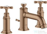 Hansgrohe AXOR MONTREUX 3 üléses mosdó csaptelep automata leeresztővel, szálcsiszolt vörös arany hatású 16536310 (16536310)
