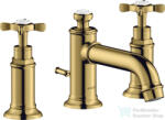 Hansgrohe AXOR MONTREUX 3 üléses mosdó csaptelep automata leeresztővel, polírozott arany hatású 16536990 (16536990)
