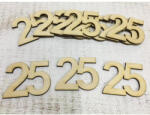  Natúr fa - Évfordulós számok 25-ös 10db/csomag - feliratokhoz és dekorációhoz