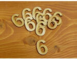  Natúr fa - Számok 6-os 3cm 10db/csomag - feliratokhoz és dekorációhoz