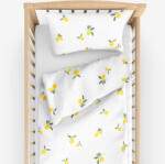 Goldea gyermek pamut ágyneműhuzat kiságyba - citromok 90 x 120 és 40 x 60 cm