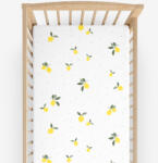 Goldea gyermek gumis pamut lepedő kiságyba - citromok 70 x 140 cm