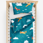 Goldea gyermek pamut ágyneműhuzat kiságyba - repülős kalandok 90 x 130 és 40 x 60 cm