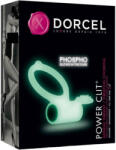 Dorcel - inel pentru penis vibrator fosforescent - alb Inel pentru penis