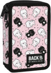 BackUP Penar cu rechizite BackUp DW - Negru și Alb, cu 2 fermoare (93625) Penar