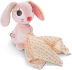NICI Jucărie moale 3D NICI - Iepurele Hopsali cu batista de muselina, 13 cm (48039)