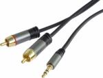 PremiumCord HQ Stereo Jack 3.5mm-2xCINCH M/M 3 m Аудио кабел (<![CDATA[KJQCIN3]]>)