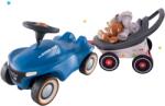 BIG Szett bébitaxi Bobby Car Neo BIG kék hanggal 3 rétegű gumikerékkel és utánfutó Buggy 3in1 funkciókkal (BIG56241-5)