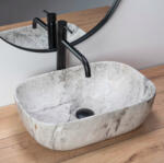 Rea Livia pultra tehető kerámia mosdótál 46, 5x33, 5 cm, szürke kőutánzat REA-U3800 (REA-U3800)