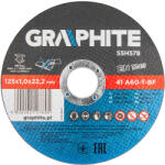 GRAPHITE Vágókorong, fémhez, 125 x1x 22.2 mm, 41 A60-T-BF, 10db (55H578) - szerszamparadicsom