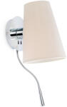 Faro Barcelona Lupe króm-fehér olvasólámpás fali lámpa (FAR-29996) E27 2 izzós IP20 (29996)