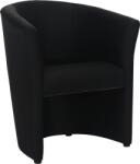 TEMPO KONDELA Klub fotel, fekete textilbőr, CUBA