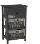 TEMPO KONDELA Komód, 2 kosár, 1 fiók, szürke-barna, DARKIE 2