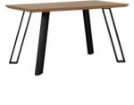 TEMPO KONDELA Étkezőasztal, tölgy/fekete, 140x83 cm, PEDAL - kondela
