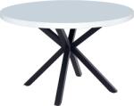 TEMPO KONDELA Étkezőasztal, fehér matt/fekete, átmérő 120 cm, MEDOR - kondela