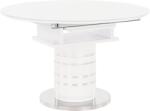TEMPO KONDELA Étkezőasztal kinyitható, fehér magas fény HG, átmérő 120x81 cm, ZAMON