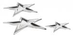 Bizzotto Set 3 platouri decorative portelan argintiu Stea 18.6x18.2x1.5 cm, 25.2x24x2 cm, 31.7x30.2x2.2 cm (0915909) Tava