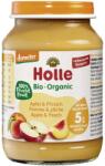 Holle Piure de mere si piersici pentru copii, +5 luni, fara gluten bio 190g