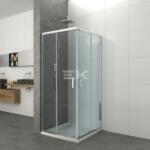 Sanotechnik ELITE sarokkabin 2 tolóajtóval EASY CLEAN SOFT CLOSE (6 mm) (E80SC)
