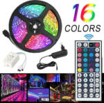 GlobalExpress Rezistent la apă Bandă LED 12V RGB Lumină 5m Tip SMD5050 cu Sursă de alimentare & Telecomandă 55090 (55090)