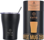 Estia Home Art Coffee Mug Save The Aegean Reciclabil Pahar Termos Oțel inoxidabil Fără BPA 350ml NEGRU MIDNIGHT cu Pai 01-12083 (01-12083)