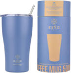 Estia Home Art Coffee Mug Save The Aegean Reciclabil Pahar Termos Oțel inoxidabil Fără BPA 500ml albastru denim cu Pai 01-23188 (01-23188)