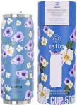 Estia Home Art Travel Cup Save the Aegean Reciclabil Pahar Termos Oțel inoxidabil / Plastic Fără BPA 500ml Garden Blue cu Pai 01-16807 (01-16807)