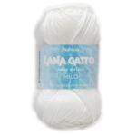 LANA GATTO Milo kötő/horgoló fonal, 100% mercerizált pamut, 50g, 8691, White, fehér