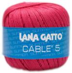 LANA GATTO Cable5 kötő/horgoló fonal, egyiptomi Mako pamut, 50g, 6573, Geranio