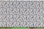 Fashion Fehér alapon vitorlás mintás anyag patchwork pamutvászon, 140cm/0, 5m