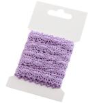 Fashion Pamut csipke szalag, 12mm, 3m, 180709, lila